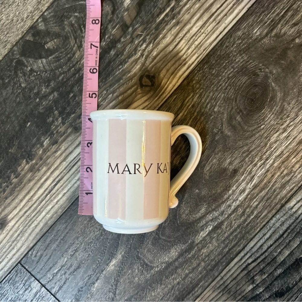 Mary Kay Pink And White Striped Ceramic Coffee Mug Vintage - Picture 6 of 6